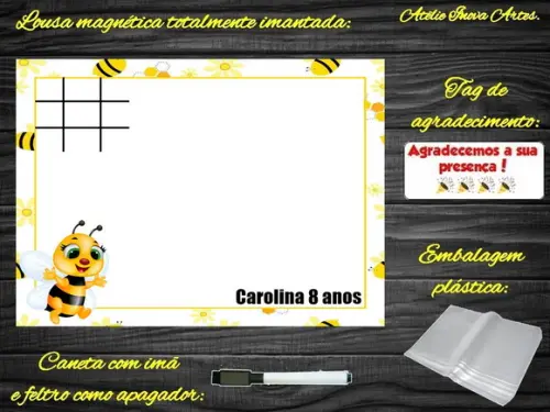 Lousa Magnética + Jogo da Velha Abelinha com Embalagem