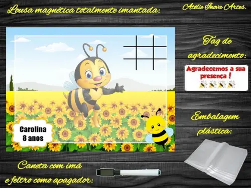 Lousa Magnética + Jogo da Velha Abelinha com Embalagem