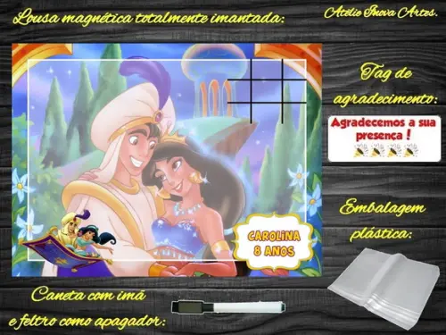 Lousa Magnética + Jogo da Velha Aladdin com Embalagem