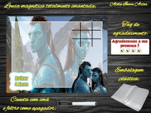 Lousa Magnética + Jogo da Velha Avatar com Embalagem