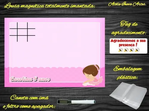 Lousa Magnética + Jogo da Velha Bailarina com Embalagem