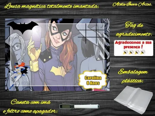 Lousa Magnética + Jogo da Velha Batgirl com Embalagem