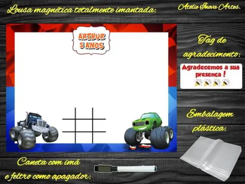 Lousa Magnética + Jogo da Velha Blaze com Embalagem