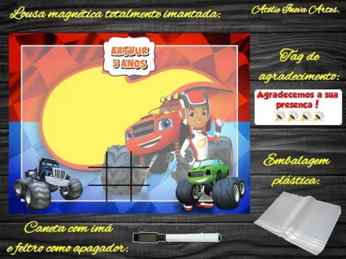 Lousa Magnética + Jogo da Velha Blaze com Embalagem