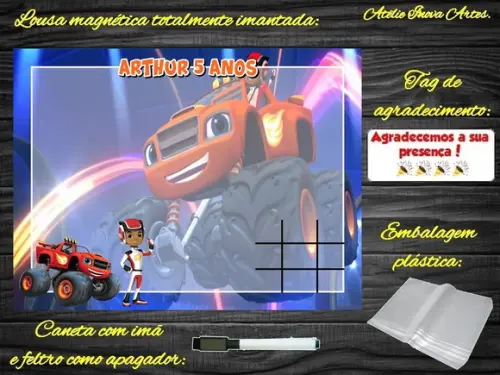 Lousa Magnética + Jogo da Velha Blaze com Embalagem