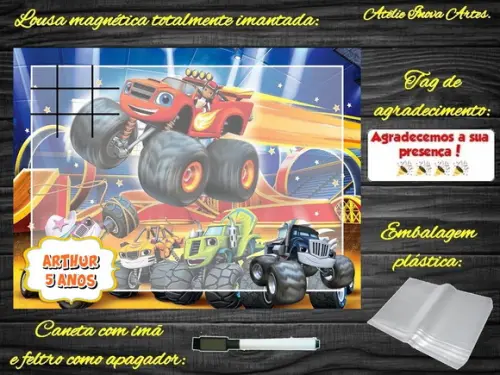 Lousa Magnética + Jogo da Velha Blaze com Embalagem