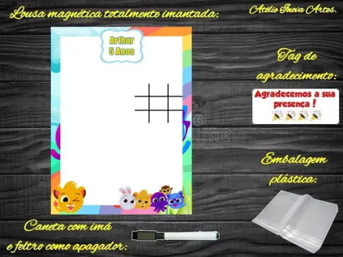 Lousa Magnética + Jogo da Velha Bolofofos com Embalagem