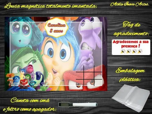 Lousa Magnética + Jogo da Velha Divertidamente com Embalagem