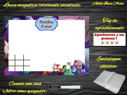 Lousa Magnética + Jogo da Velha Divertidamente com Embalagem