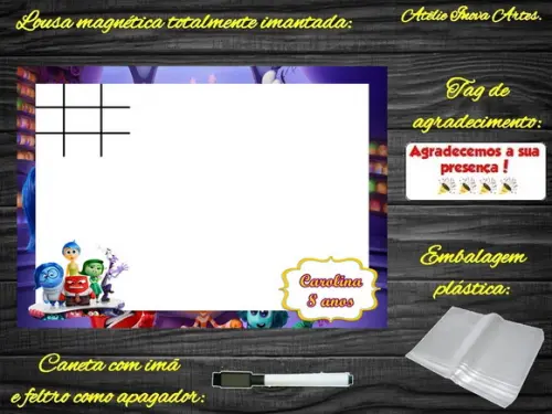 Lousa Magnética + Jogo da Velha Divertidamente com Embalagem