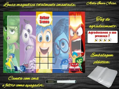 Lousa Magnética + Jogo da Velha Divertidamente com Embalagem