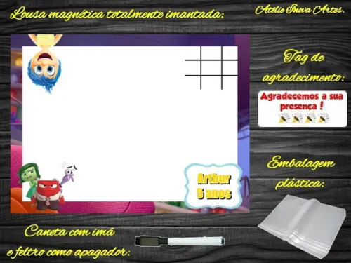 Lousa Magnética + Jogo da Velha Divertidamente com Embalagem