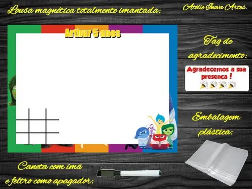 Lousa Magnética + Jogo da Velha Divertidamente com Embalagem