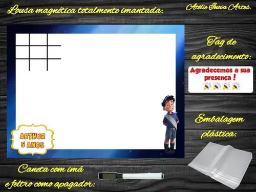 Lousa Magnética + Jogo da Velha Elio com Embalagem
