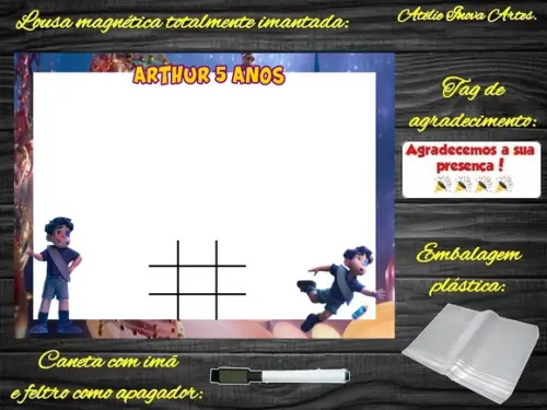 Lousa Magnética + Jogo da Velha Elio com Embalagem
