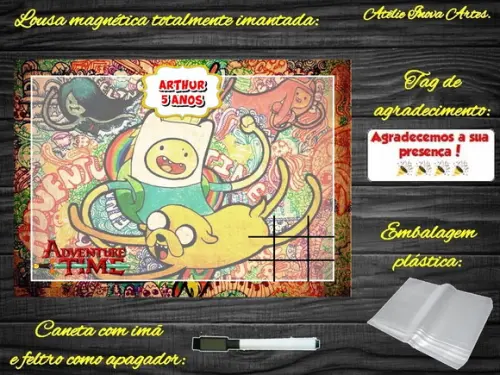 Lousa Magnética + Jogo da Velha Hora da Aventura c Embalagem