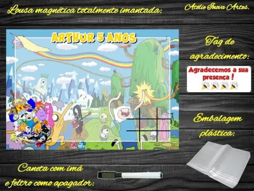 Lousa Magnética + Jogo da Velha Hora da Aventura c Embalagem