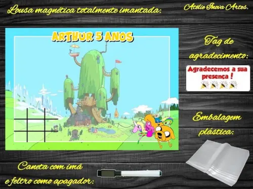 Lousa Magnética + Jogo da Velha Hora da Aventura c Embalagem