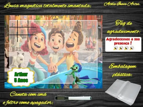 Lousa Magnética + Jogo da Velha Luca com Embalagem