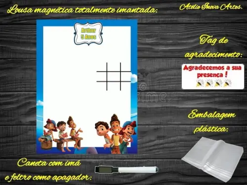 Lousa Magnética + Jogo da Velha Luca com Embalagem