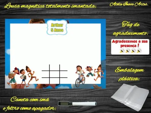 Lousa Magnética + Jogo da Velha Luca com Embalagem