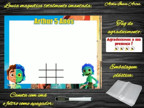 Lousa Magnética + Jogo da Velha Luca com Embalagem
