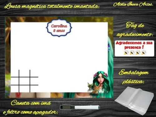 Lousa Magnética + Jogo da Velha Mavka com Embalagem