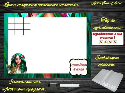 Lousa Magnética + Jogo da Velha Mavka com Embalagem
