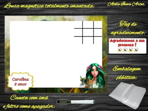 Lousa Magnética + Jogo da Velha Mavka com Embalagem
