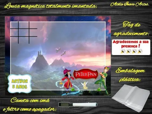 Lousa Magnética + Jogo da Velha Peter Pan com Embalagem