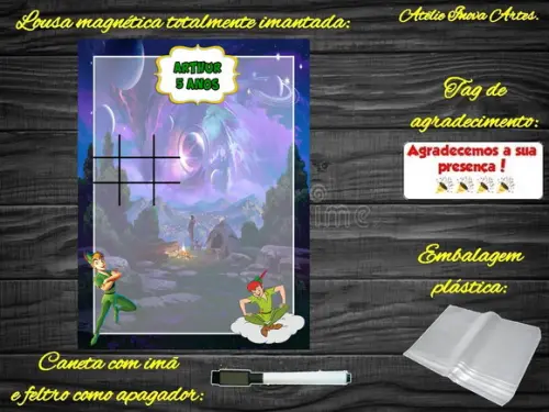 Lousa Magnética + Jogo da Velha Peter Pan com Embalagem
