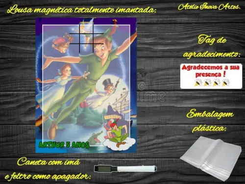 Lousa Magnética + Jogo da Velha Peter Pan com Embalagem
