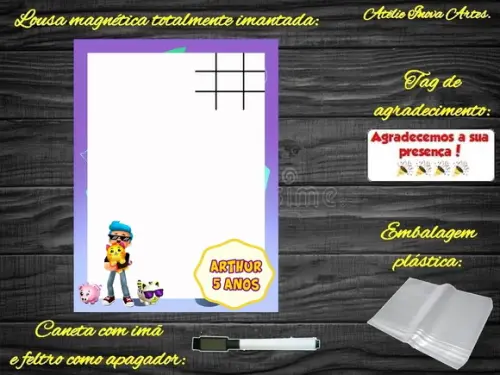 Lousa Magnética + Jogo da Velha Pk Xd com Embalagem
