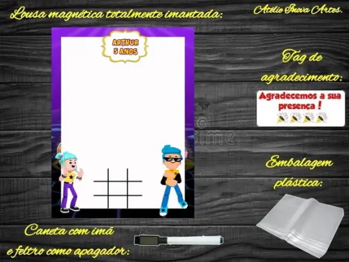 Lousa Magnética + Jogo da Velha Pk Xd com Embalagem