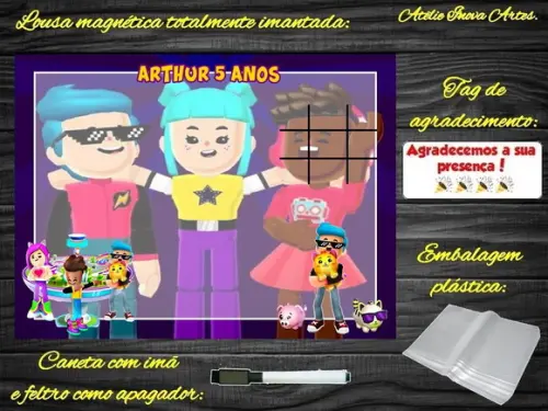 Lousa Magnética + Jogo da Velha Pk Xd com Embalagem