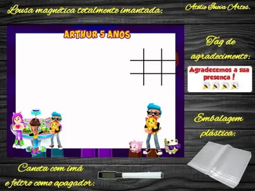Lousa Magnética + Jogo da Velha Pk Xd com Embalagem