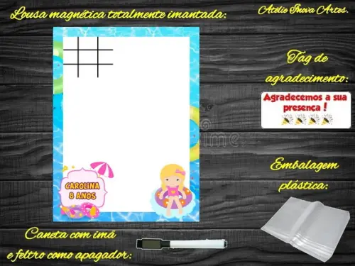 Lousa Magnética + Jogo da Velha Pool Party com Embalagem