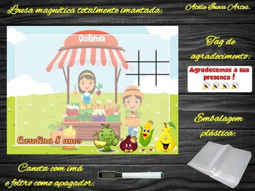 Lousa Magnética + Jogo da Velha Quitandinha com Embalagem