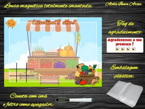 Lousa Magnética + Jogo da Velha Quitandinha com Embalagem