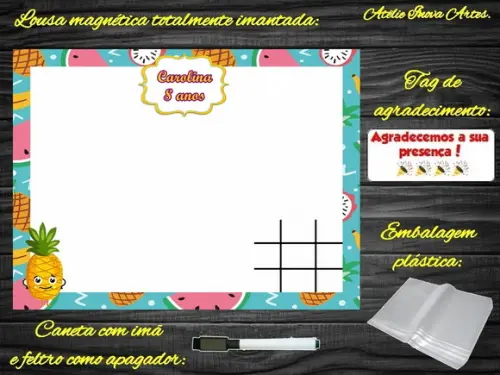 Lousa Magnética + Jogo da Velha Quitandinha com Embalagem