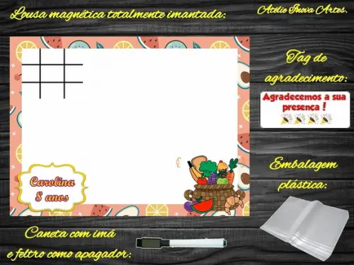 Lousa Magnética + Jogo da Velha Quitandinha com Embalagem
