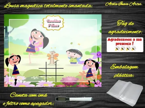 Lousa Magnética + Jogo da Velha Show da Luna com Embalagem