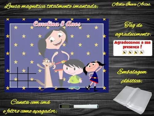 Lousa Magnética + Jogo da Velha Show da Luna com Embalagem