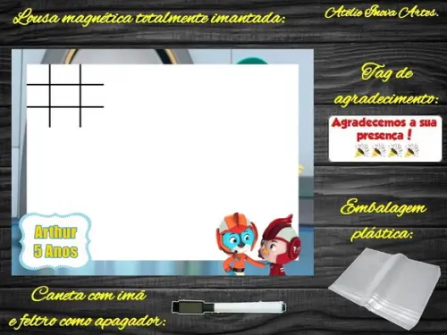 Lousa Magnética + Jogo da Velha Top Wing com Embalagem