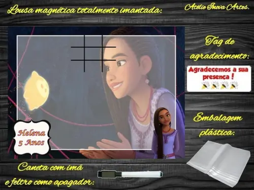 Lousa Magnética + Jogo da Velha Wish com Embalagem