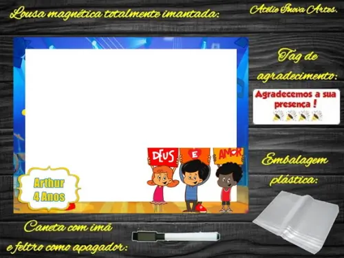Lousa Magnética 3 Palavrinhas com Embalagem