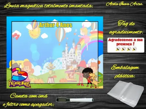 Lousa Magnética 3 Palavrinhas com Embalagem