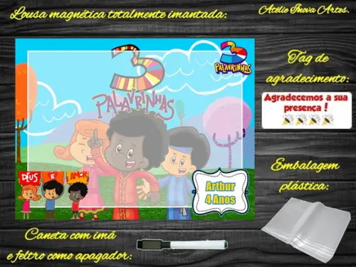 Lousa Magnética 3 Palavrinhas com Embalagem