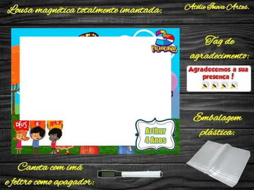Lousa Magnética 3 Palavrinhas com Embalagem