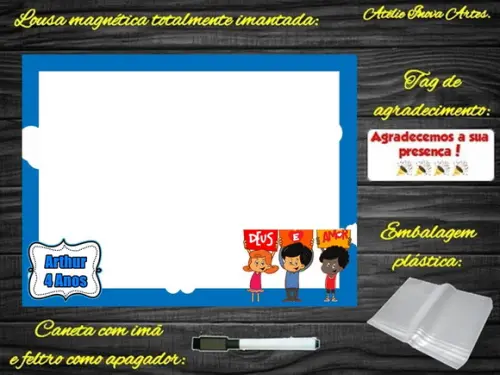 Lousa Magnética 3 Palavrinhas com Embalagem